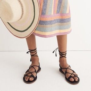 Madewell Boardwalk Ankle Tie Gladiator Sandal 6.5